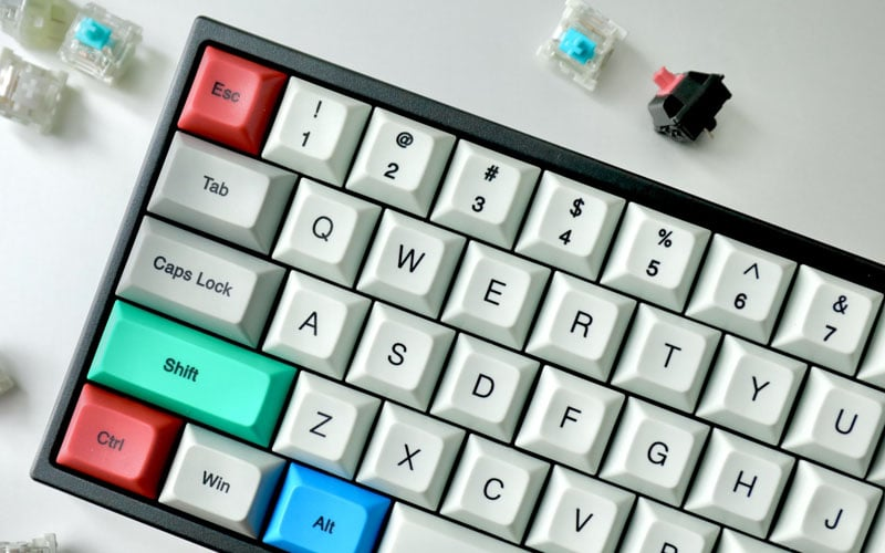 Mechanical keyboard for programming with responsive keys