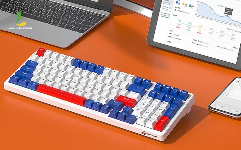 Typing keyboard blue and red switch types